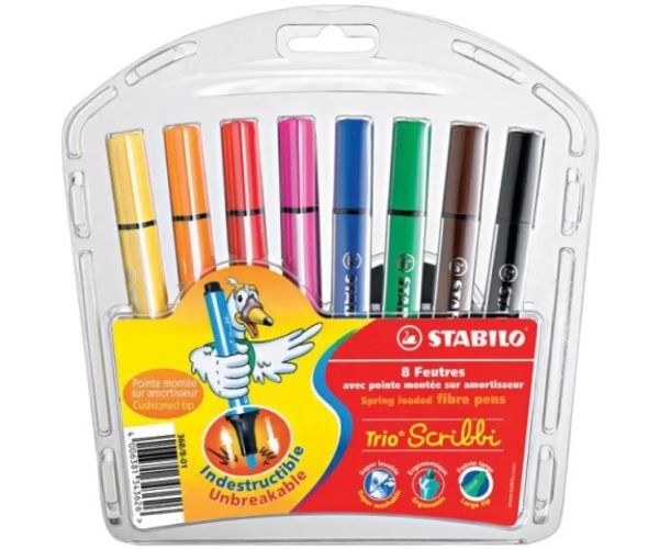 Stabilo: Trio Scribbi 8ks farebný trojuholníkový fix set