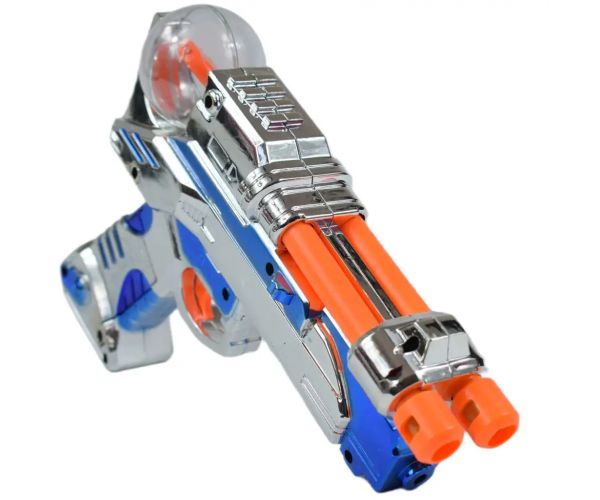 Space Warrior: Elektrická chrómová vesmírna pištoľ so svetlom a zvukom 24cm