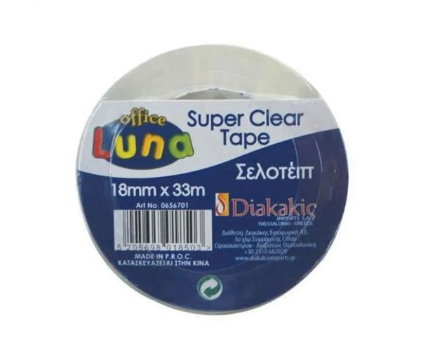 Transparentná 18 mm široká lepiaca páska 33m 1ks