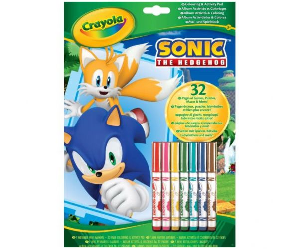 Crayola: Sonic, omaľovánka a pracovný zošit s ježkom