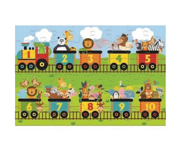 Veselé čísla 48 dielny puzzle koberec 90x60cm