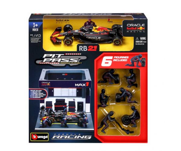Bburago: F1 pretekárske auto - Red Bull RB21 Pit / Max Verstappen 1/43