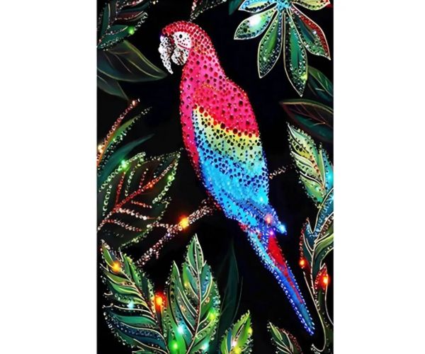 Diamantové puzzle: Sada na maľovanie diamantom Papagáj 10x15cm