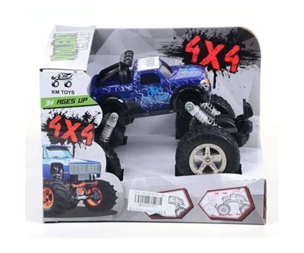 Pružinové terénne auto 4x4 v modrej farbe