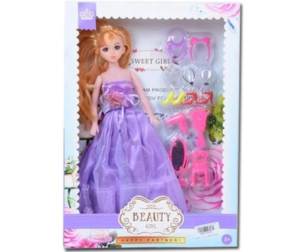Princezná bábika vo fialovom oblečení 30 cm
