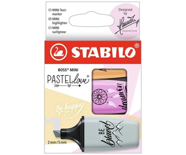 Stabilo: Boss Mini Pastellove 3 dielny set zvýrazňovačov