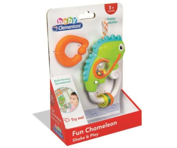 Baby vtipný chameleón hrkálka - Clementoni