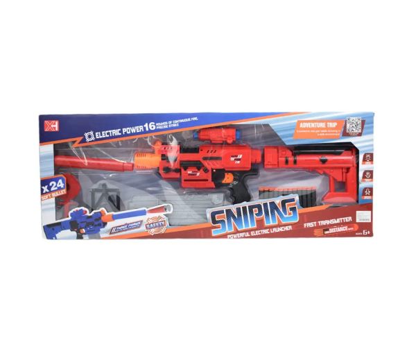 Sniping: Elektrická premeniteľná obrovská pištoľ so špongiovými nábojmi a terčom 79 cm