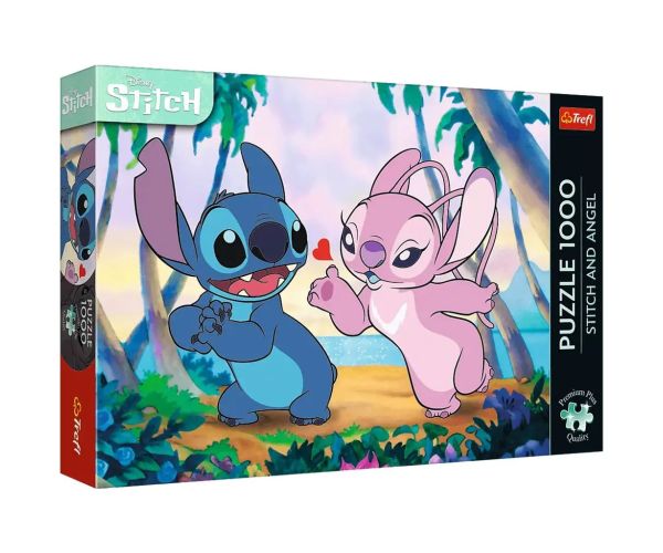 Stitch a Angel na pláži 1000-dielne prémiové plus puzzle - Trefl