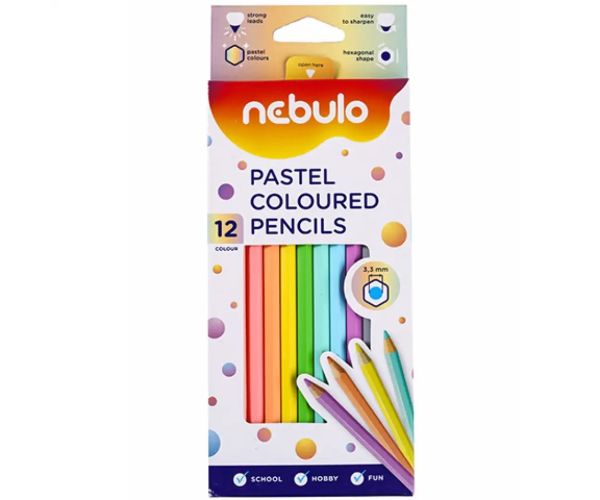 Nebulo: Súprava pastelových farebných ceruziek 12 ks