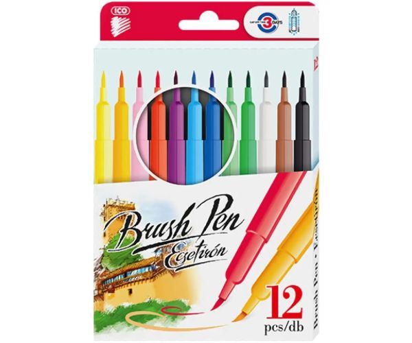 ICO: Brush Pen 12 dielny set štetcových fixiek