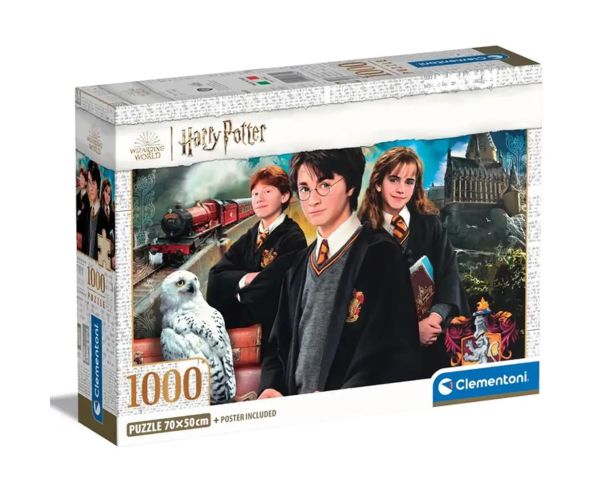 Harry Potter - Pri bráne Rokfortu 1000-dielna puzzle s plagátom - Clementoni