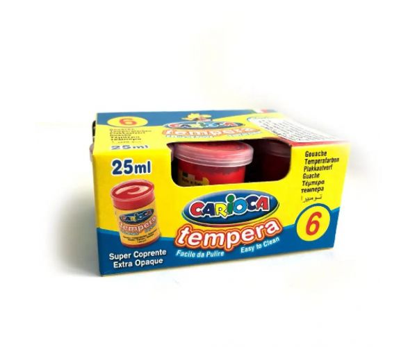 Červená tempera v tégliku 6x35 g - Carioca