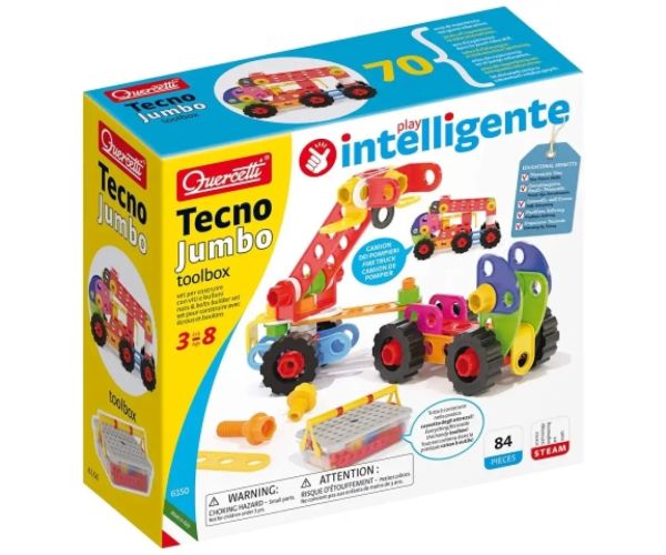 Quercetti: Techno Jumbo pracovné stroje 90 dielny stavebný set