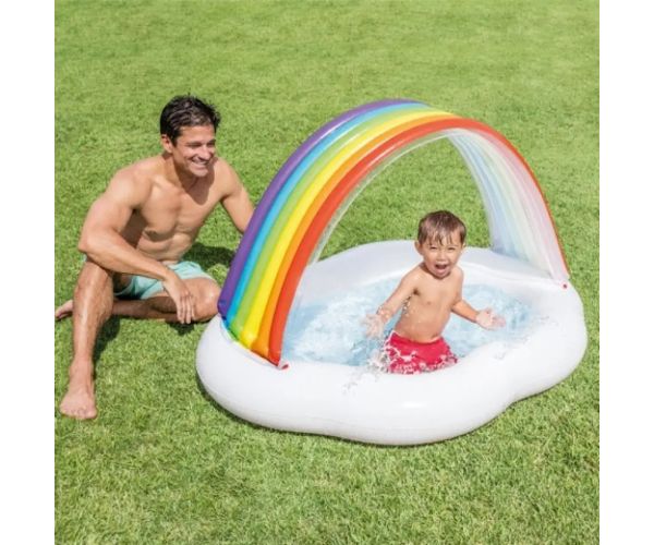 Intex: Dúhový oblak nafukovací baby bazén 142x119x84cm