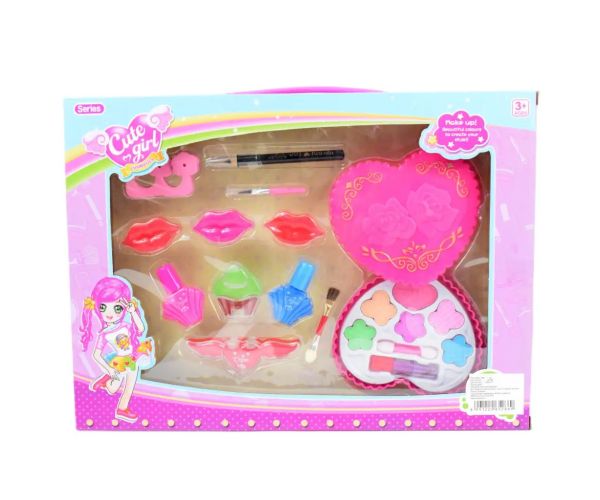 Cute Girl: Make-up set s paletou farieb, lakom na nechty a leskmi na pery