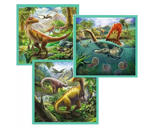 3 az 1-ben dinoszauruszos puzzle szett - Trefl