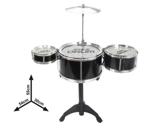 Jazz Drum 4 dielny čierny bicí set so stojanom