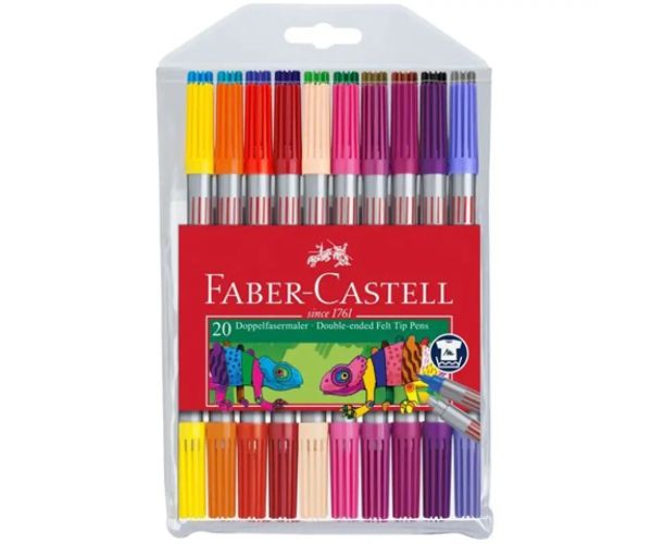 Faber-Castell: 10 k set farebných fixiek - obojstranných