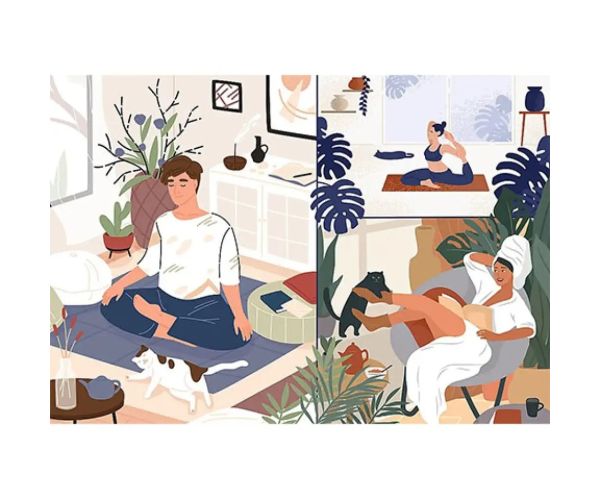 Yoga, Cats, Coffee Duševný pokoj 1000 ks UFT puzzle - Trefl