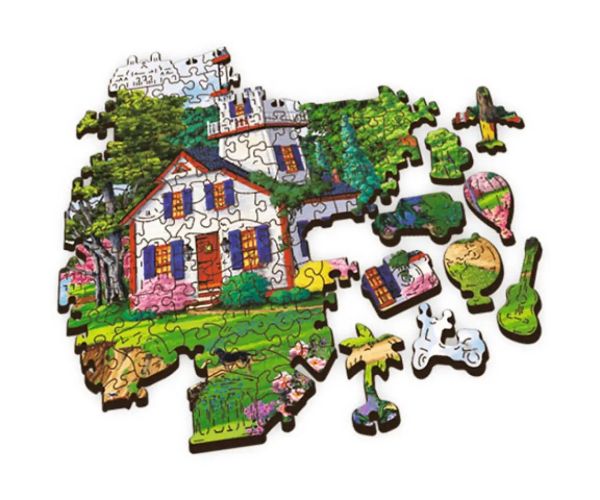 Wood Craft: Letný prístav, 500+1-dielne drevené puzzle - Trefl
