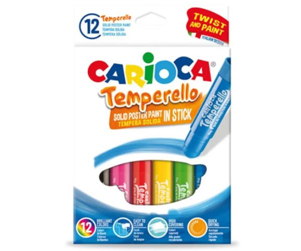 Carioca: Farebné temperové paličky 12 kusový set vymývateľné