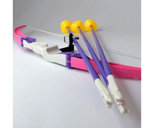 Ružový set s lukom a prísavkovými šípmi 54cm