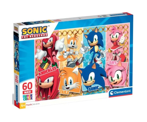 Sonic a priatelia 60-dielna maxi supercolor puzzle - Clementoni