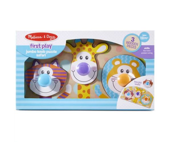 Safari drevená skladačka s úchytkami  - Melissa & Doug