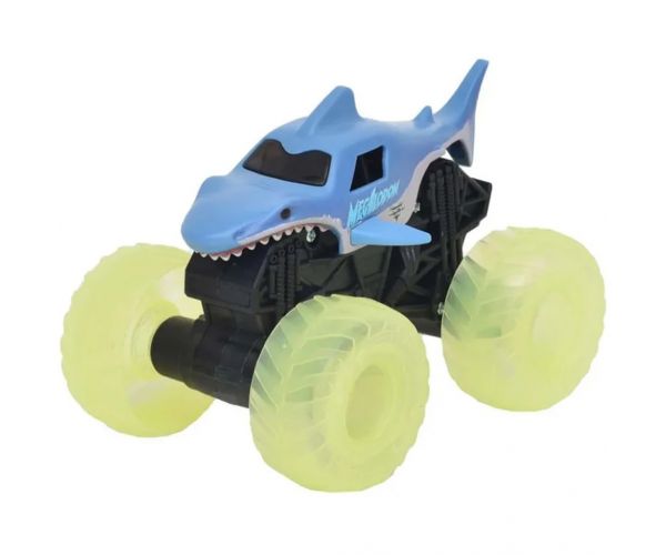 Monster Jam: Svetelný Megalodon svietiaci monster truck – 1/43 - Spin Master