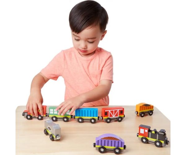 Drevený vlakový set 8 kusový - Melissa & Doug
