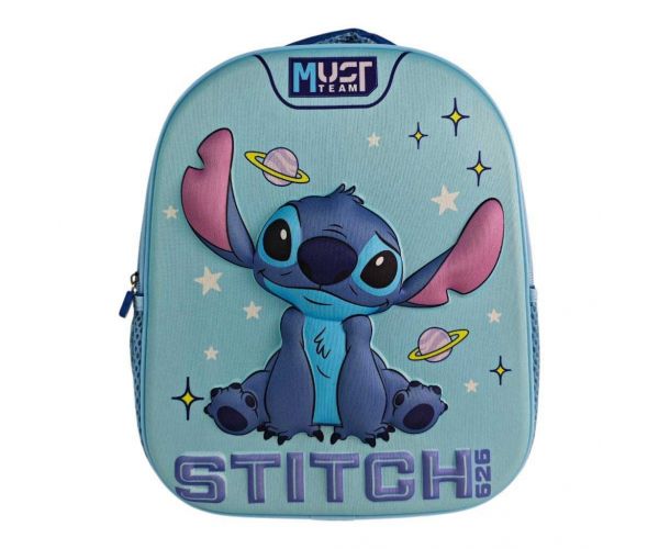 Luna: Must Team 3D Stitch zaoblený škôlkarský batoh s kozmickým motívom 26x10x32 cm