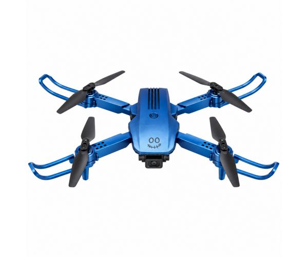 KOO: Kotaro 079 modrý skladací diaľkovo ovládaný dron s dvojitou kamerou a LED osvetlením