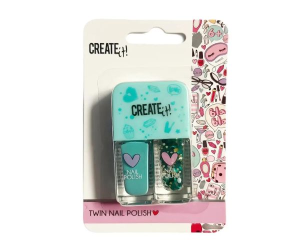 Canenco: Create It! tyrkysový lak na nechty, sada 2 ks