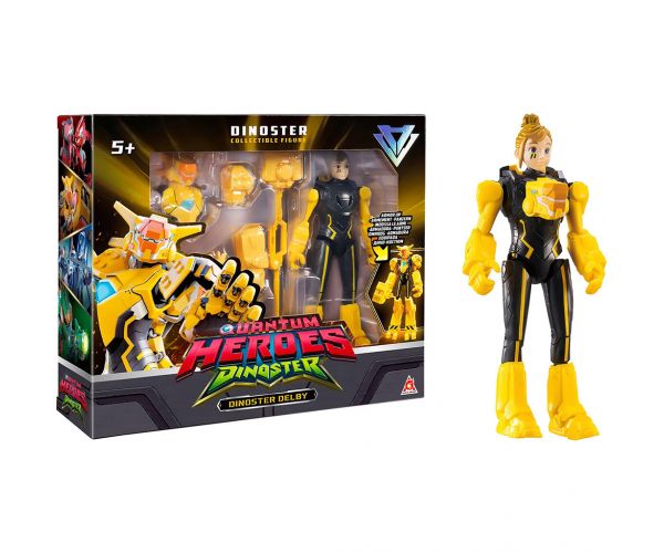 Quantum Heroes: Dinoster Delby akčná figura so žltým brnením 20 cm