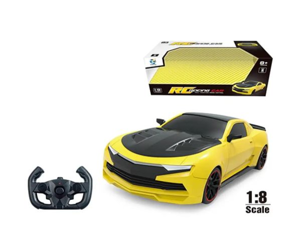 RC XXL Chevrolet Camaro žlto-čierne športové auto na diaľkové ovládanie 1:8