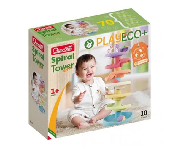 Quercetti: Play Eco Špirálová veža baby guľičková dráha