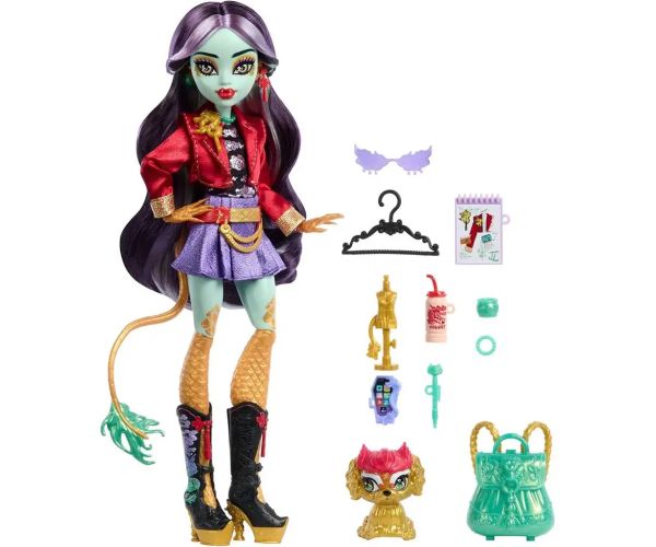 Monster High bábika - Jinafire Long bábika s doplnkami - Mattel