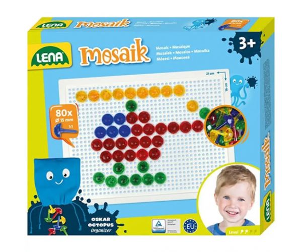 LENA: Mosaik Transparentný kreatívny set 15mm 80 ks