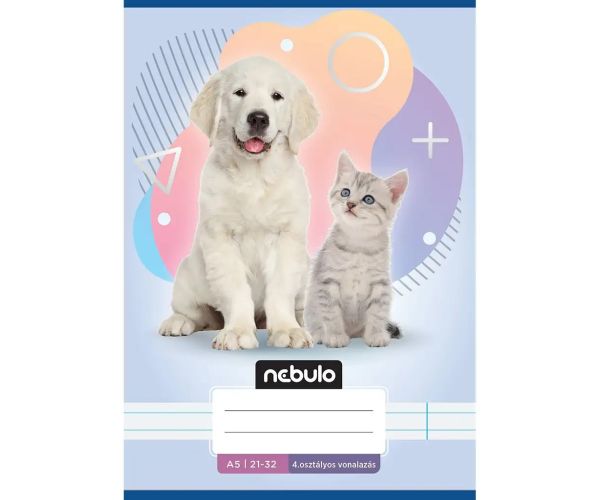 Nebulo: Zošit s motívom psa a mačky pre 4. ročník, linajkový, A/5, 21-32