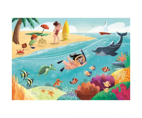 Život na mori supercolor 2 v 1 puzzle 2x60ks - Clementoni