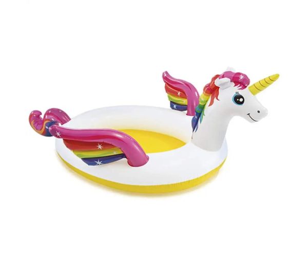 Intex: Jednorožec striekajúci detský bazén 272x193x104cm