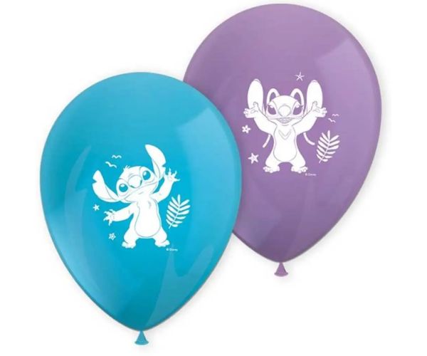 Disney+Stitch fialovo-modré balóniky, sada 8 ks