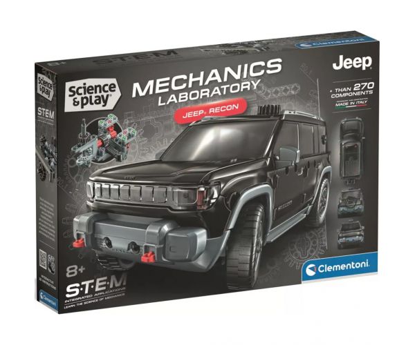 Veda a hra: Mechanická dielňa – Jeep Recon stavebnica - Clementoni
