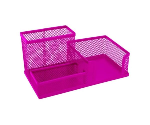 Spirit: Ružový kovový sieťový organizér na stôl 205x103x98mm