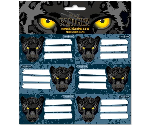 Ars Una: Black Panther balené nálepky na zošity 3×6 ks