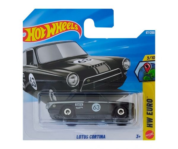 Hot Wheels: Lotus Cortina čierne autíčko 1/64 - Mattel