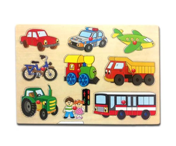 Drevené vozidlo tvarové puzzle