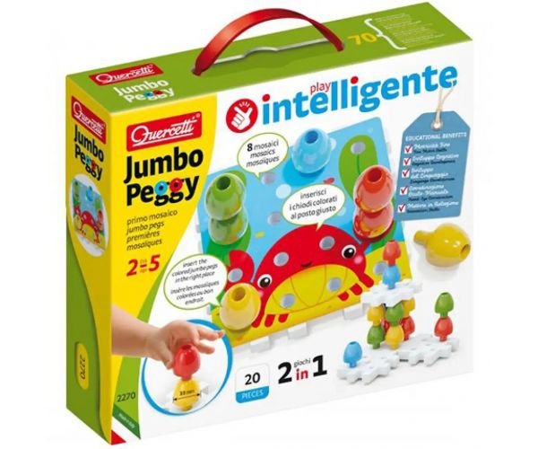 Quercetti: Jumbo kolíčka 2v1 20 dielny set