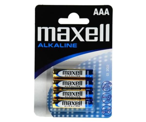 Maxell: Alkalická tenká stužková batéria 1.5V AAA LR03 4ks blisterové balenie